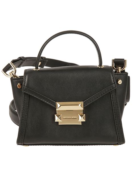 michael kors whitney black shoulder bag|michaelkhorsbeigecolorleatherquiltedlookchainandleatherstrap.